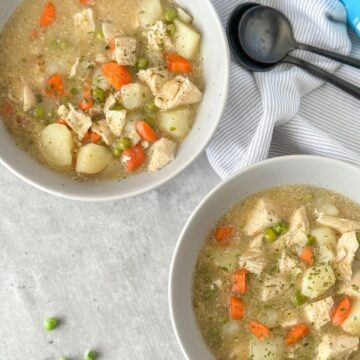 Instant Pot Chicken Stew in two bowls